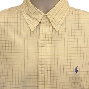 Polo by Ralph Lauren Yellow Checkered Yarmouth Button Down Men's Shirt